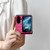 For OPPO Find N3 Flip Three-piece Set Woven Texture Folding PU Phone Case(Black)