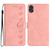 For OPPO A38 Seven Butterflies Embossed Leather Phone Case(Pink)