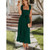 Women Elegant Slit Dress Commuting Sleeveless Knot Suspender Dress, Size: L(Dark Green)