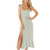 Women Elegant Slit Dress Commuting Sleeveless Knot Suspender Dress, Size: S(Light Green)