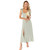 Women Elegant Slit Dress Commuting Sleeveless Knot Suspender Dress, Size: S(Light Green)