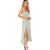 Women Elegant Slit Dress Commuting Sleeveless Knot Suspender Dress, Size: S(Light Green)