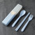 4 In 1 Portable Wheat Straw Tableware Set Outdoor Travel Storage Tableware Box, Style: B With Chopsticks (Blue)