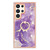 For Samsung Galaxy S24 Ultra 5G Electroplating Marble IMD TPU Phone Case with Ring Holder(Purple 002)