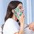 For Samsung Galaxy S24 Ultra 5G Electroplating Splicing Marble Flower Pattern TPU Shockproof Case with Rhinestone Ring Holder(Blue Flower)