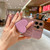 For iPhone 13 Pro Max Electroplating Love Heart Holder TPU Phone Case(Pink)