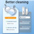 10 In 1 Computer Keyboard Cleaner Brush Kit Earphone Cleaning Pen Phone Cleaning Tools(White Blue)