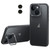 For iPhone 14 Plus Lens Holder Frosted Phone Case(Grey)