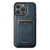 For iPhone 15 Suteni H15 MagSafe Oil Eax Leather Detachable Wallet Back Phone Case(Blue)