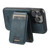 For iPhone 13 Pro Max Suteni H15 MagSafe Oil Eax Leather Detachable Wallet Back Phone Case(Blue)