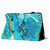 For iPad 9.7 2018 / 2017 Marble Pattern Stitching Smart Leather Tablet Case(Gold Blue)