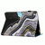 For Samsung Galaxy Tab A7 2020 T500 Marble Pattern Stitching Smart Leather Tablet Case(Black Gold)
