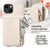 For iPhone 15 Crossbody Lanyard Zipper Wallet Leather Phone Case(Beige)