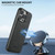 For iPhone 12 Pro Suteni H16 Litchi Texture Leather Detachable Wallet Back Phone Case(Black)