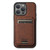 For iPhone 12 Pro Suteni H16 Litchi Texture Leather Detachable Wallet Back Phone Case(Brown)