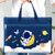 Student Tote Handle Book Bag Canvas Waterproof Data Storage Bag(Lucky Rabbit)