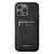 For iPhone 14 Pro Max Suteni H16 Litchi Texture Leather Detachable Wallet Back Phone Case(Black)