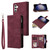 For Samsung Galaxy S24 5G Multifunctional Frosted Zipper Wallet Leather Phone Case(Wine Red)