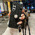 For Samsung Galaxy Z Fold5 5G Impression Camellia Pattern Protective Phone Case with Long Lanyard(Black)