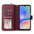 For Samsung Galaxy A05s 9 Card Slots Zipper Wallet Bag Leather Phone Case(Wine Red)