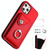 For iPhone 12 Pro Organ Card Bag Ring Holder Phone Case(Red)