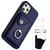 For iPhone 12 Pro Organ Card Bag Ring Holder Phone Case(Blue)