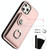 For iPhone 12 Pro Organ Card Bag Ring Holder Phone Case(Pink)