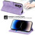 For Samsung Galaxy S24+ 5G Skin-feel Flowers Embossed Wallet Leather Phone Case(Purple)