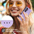For Samsung Galaxy S24+ 5G Skin-feel Flowers Embossed Wallet Leather Phone Case(Purple)