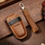 Hallmo Car Cowhide Leather Key Protective Cover Key Case for Ford Focus C Style(Brown)