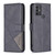 For TCL 305 / 306 / 30 SE Magnetic Buckle Rhombus Texture Leather Phone Case(Black)