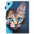 For Samsung Galaxy Tab A9+ Painted Pattern Stitching Smart Leather Tablet Case(Blue Cat)