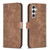 For Samsung Galaxy A35 Plaid Embossed Leather Phone Case(Brown)