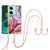 For OnePlus Nord CE3 Electroplating Marble Dual-side IMD Phone Case with Lanyard(Rose Red 014)