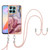 For Honor X6a Electroplating Marble Dual-side IMD Phone Case with Lanyard(Rose Red 014)