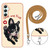 For Samsung Galaxy A25 5G Electroplating Dual-side IMD Phone Case with Lanyard(Lucky Dog)