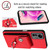 For Xiaomi Redmi Note 12S 4G Global Organ Card Bag Ring Holder PU Phone Case(Red)