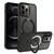 For iPhone 12 Pro MagSafe Holder Skin-feel PC Hybrid TPU Phone Case(Black)