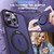 For iPhone 13 Pro MagSafe Holder Skin-feel PC Hybrid TPU Phone Case(Dark Purple)