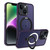 For iPhone 14 MagSafe Holder Skin-feel PC Hybrid TPU Phone Case(Dark Purple)