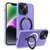 For iPhone 14 Plus MagSafe Holder Skin-feel PC Hybrid TPU Phone Case(Purple)