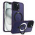 For iPhone 15 Plus MagSafe Holder Skin-feel PC Hybrid TPU Phone Case(Dark Purple)