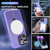 For iPhone 15 Plus MagSafe Holder Skin-feel PC Hybrid TPU Phone Case(Purple)