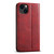 For iPhone 15 Plus Suteni J02 Oil Wax Wallet Leather Phone Case(Red)