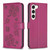 For Samsung Galaxy S24 5G Four-leaf Embossed Leather Phone Case(Rose Red)