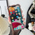 For iPhone 13 Pro Max Bear Shape Electroplated TPU Phone Case with Gradient Glitter Paper(Purple)