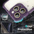 For iPhone 14 Pro Shockproof Acrylic Phone Case with Lens Glass Film(Purple)