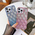 For iPhone 12 Pro Max Star Flower Electroplated TPU Phone Case with Gradient Glitter Paper(Pink)