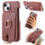 For iPhone 14 Litchi Leather Oil Edge Ring Zipper Wallet Back Phone Case(Jujube Apricot)