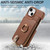 For iPhone 13 mini Litchi Leather Oil Edge Ring Zipper Wallet Back Phone Case(Brown)